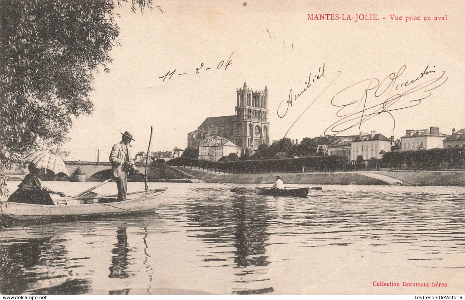 FRANCE - Mantes La Jolie - Vue Prise En Aval - Carte Postale Ancienne - Mantes La Ville