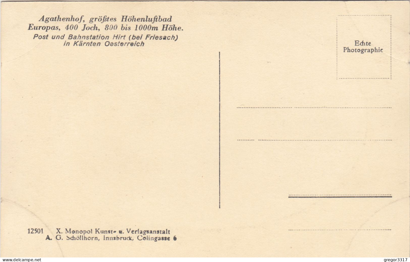 E1837) SCHÖLLHORN - Alte FOTO AK " AGATHENHOF " Aus Dem Wald Gesehen - HIRT / Friesach Kärnten - Friesach