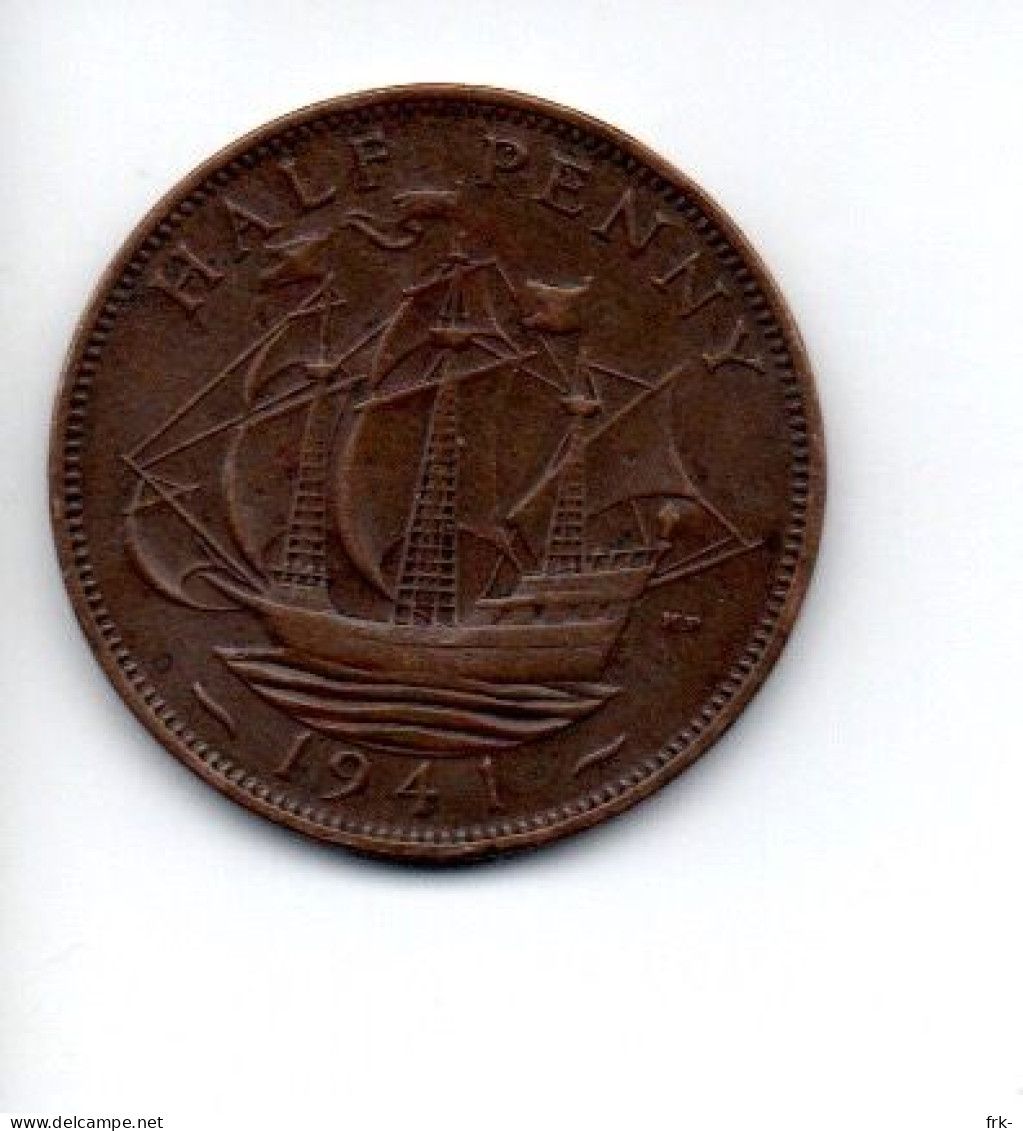 GRAN BRETAGNA HALF PENNY 1941 - C. 1/2 Penny