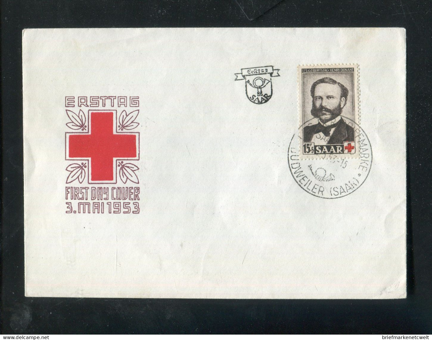 "SAARLAND" 1953, Mi. 343 "Rotes Kreuz" FDC (5321) - FDC