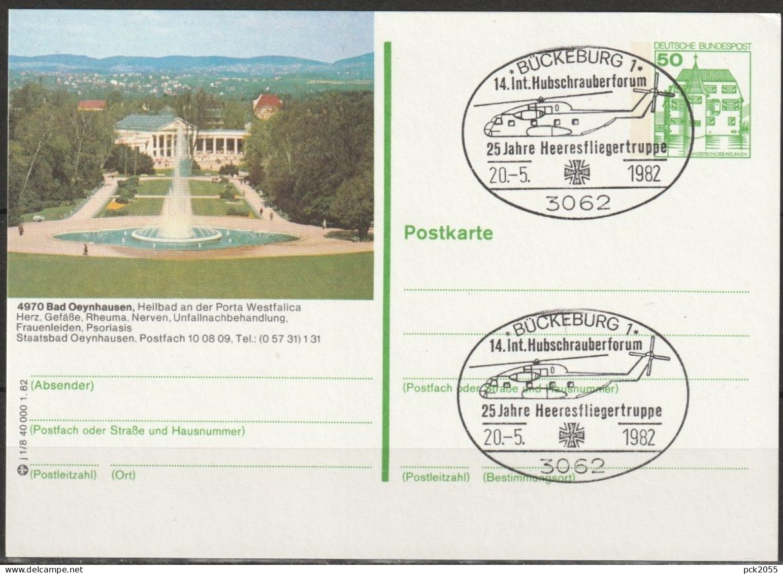 BRD Ganzsache 1982 MiNr.P134 J1/8 Bad Oeynhausen Gebraucht Sonderstempel Bückeburg (PK 234) Günstiger Versand - Illustrated Postcards - Used