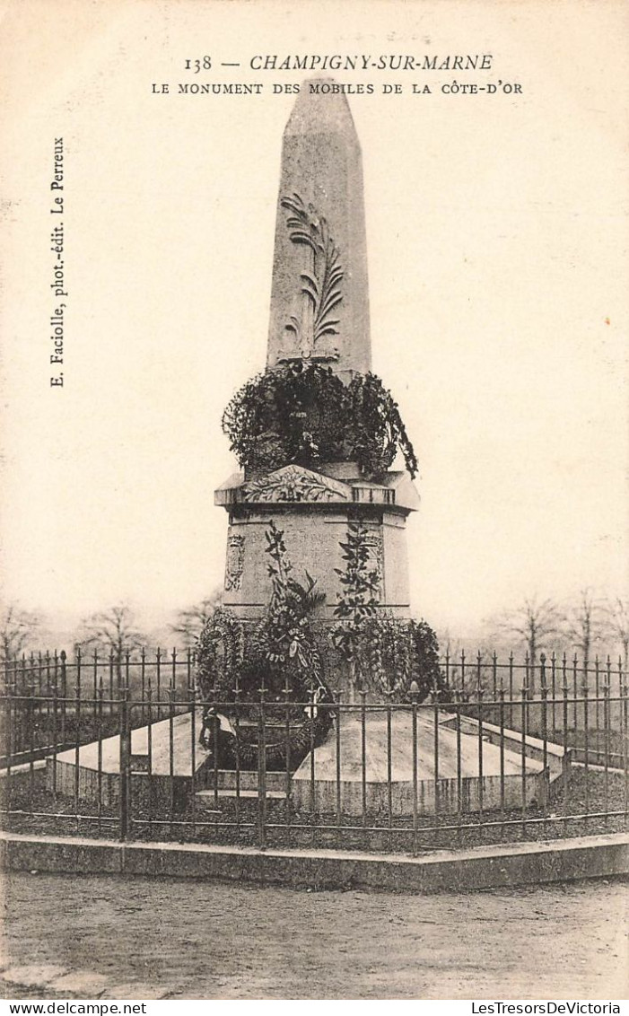 FRANCE - Champigny Sur Marne - Le Monument Des Mobiles De La Côte-d'Or - Carte Postale Ancienne - Champigny Sur Marne