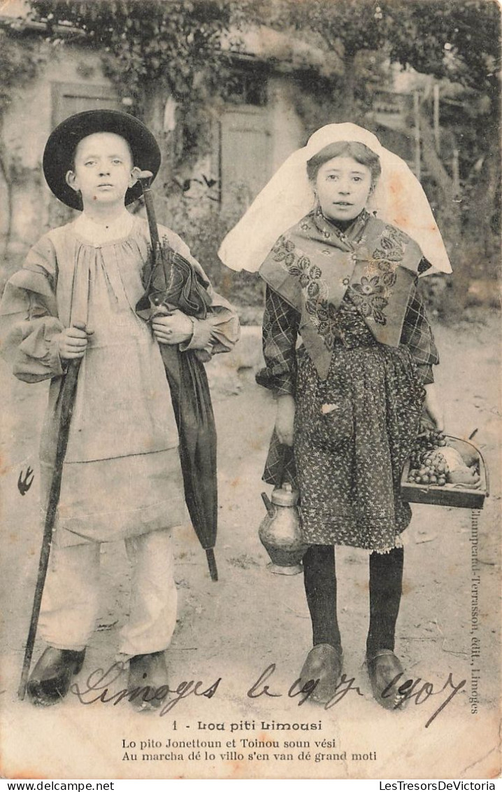 FOLKLORE - Costumes - Lou Piti Limousi - Carte Postale Ancienne - Costumes