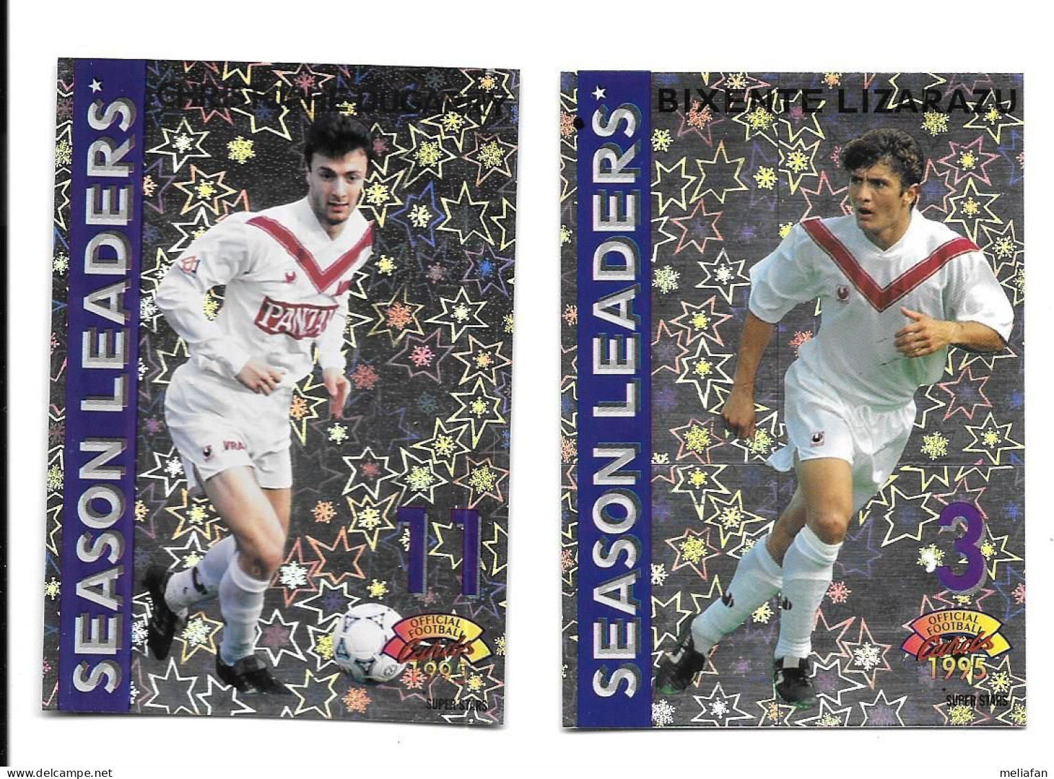 BL05 - CARTES PANINI 1995 SEASON LEADERS - GIRONDINS BORDEAUX - CHRISTOPHE DUGARRY - BIXENTE LIZARAZU - Trading Cards