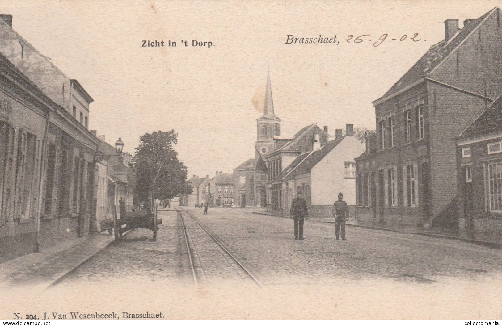 2 Oude Postkaarten Brasschaet Brasschaat Zicht In 't Dorp  Villa Josina 1902 - Brasschaat