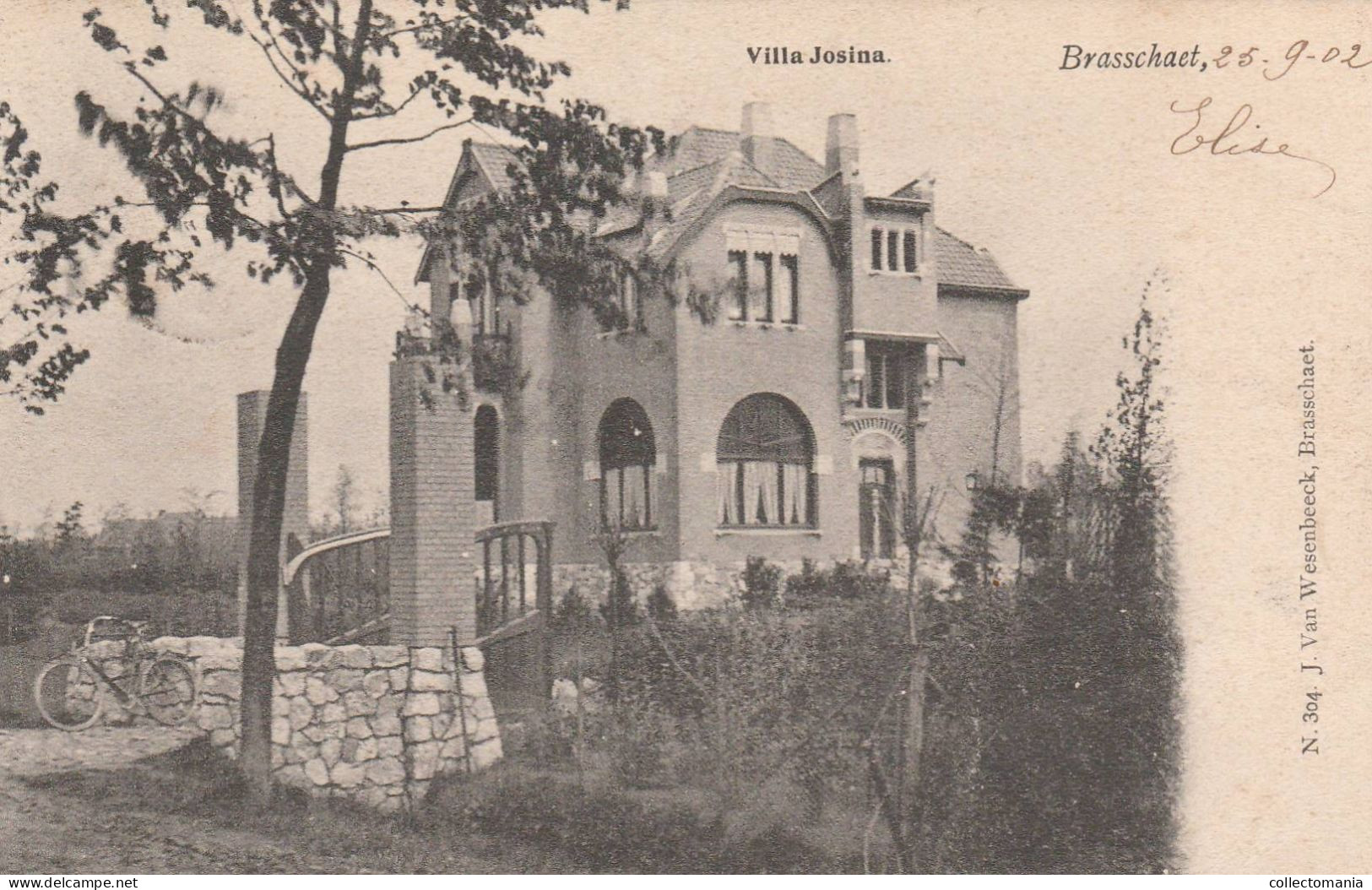 2 Oude Postkaarten Brasschaet Brasschaat Zicht In 't Dorp  Villa Josina 1902 - Brasschaat