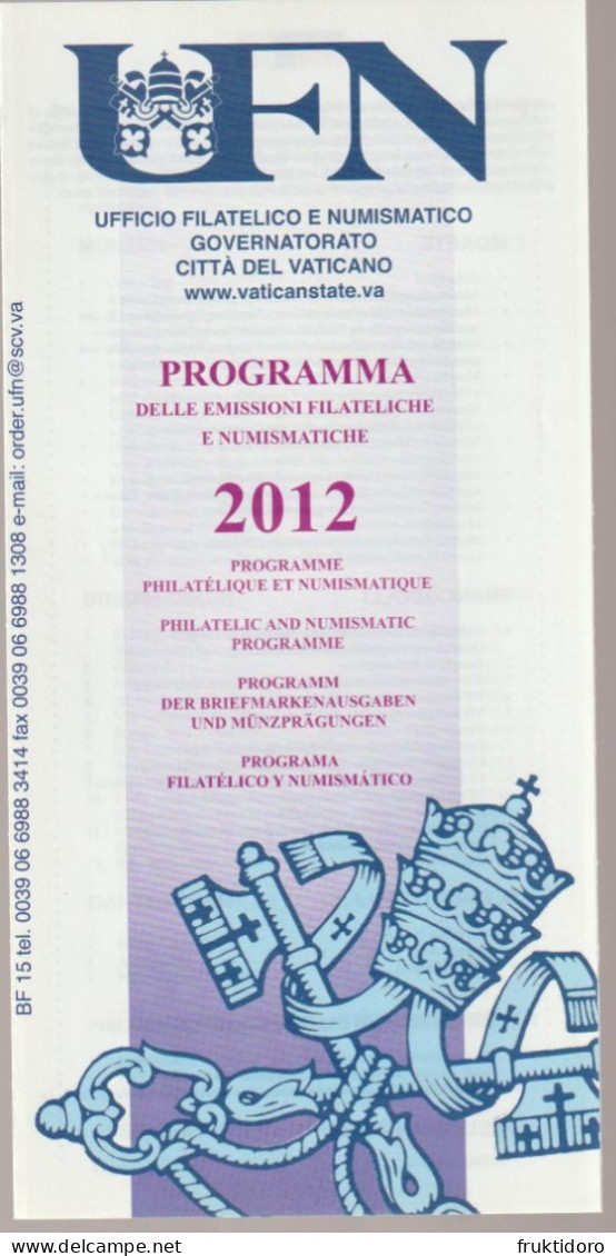 Vatican City Brochures Issues In 2012 Philatelic Programme - Easter - Raphael: The Sistine Madonna - Aerogramme - Verzamelingen