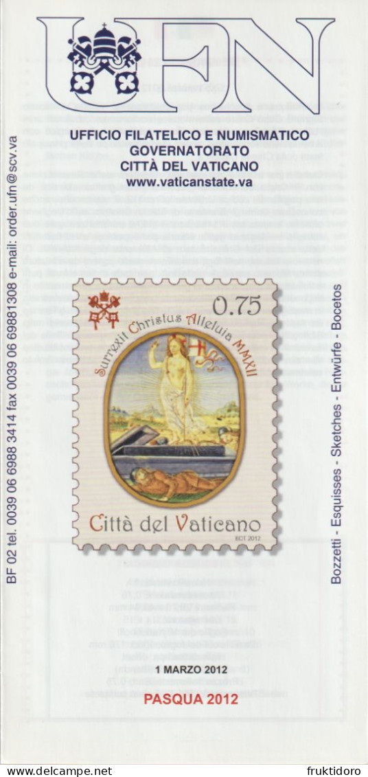 Vatican City Brochures Issues In 2012 Philatelic Programme - Easter - Raphael: The Sistine Madonna - Aerogramme - Collections