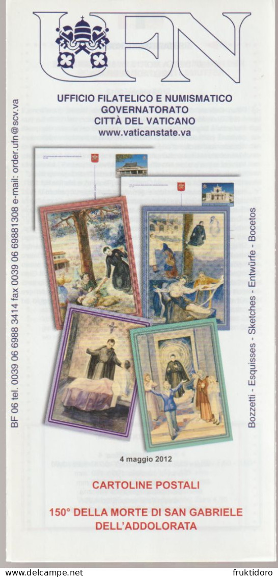 Vatican City Brochures Issues in 2012 Philatelic Programme - Easter - Raphael: The Sistine Madonna - Aerogramme