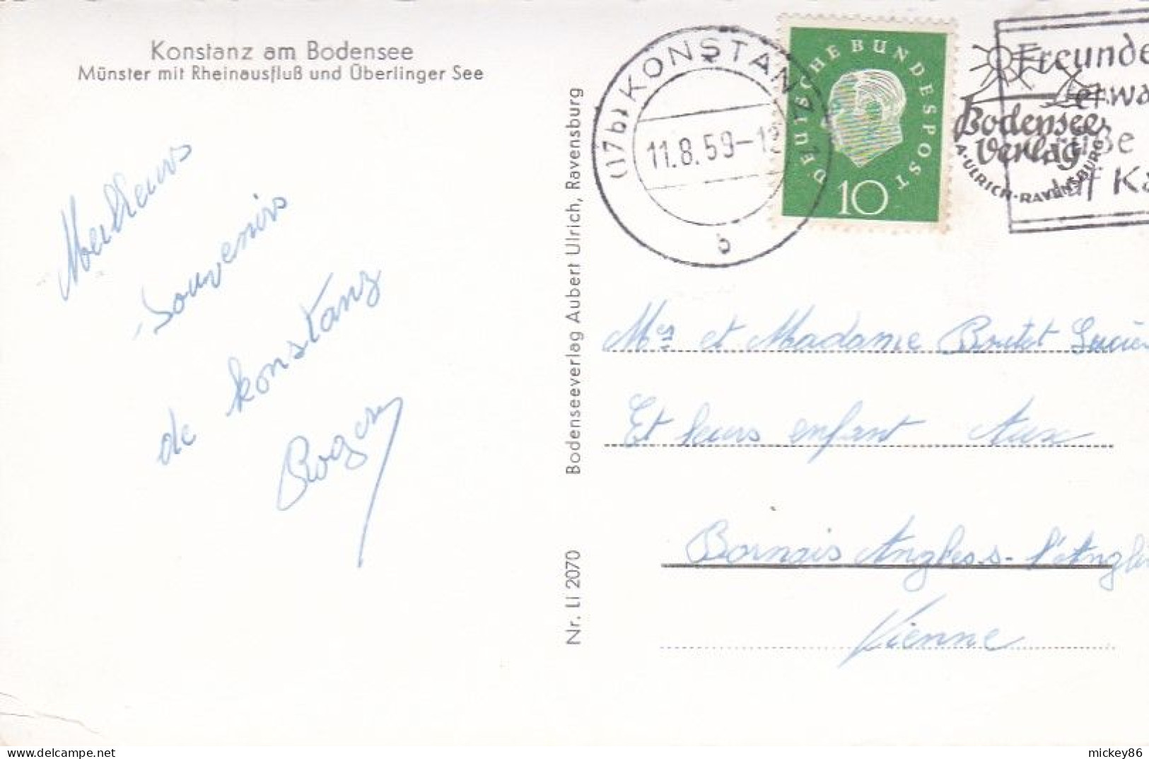 Allemagne -- KONSTANZ  --1959--Vue Générale--timbre....cachet - Konstanz