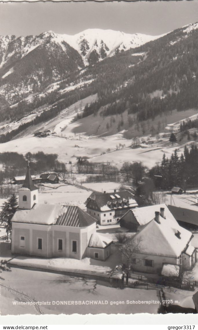 E1854) DONNERSBACH - DONNERSBACHWALD - Verschneite Kirche U. Häuser Geg. Schoberspitze  - ALT ! - Donnersbach (Tal)