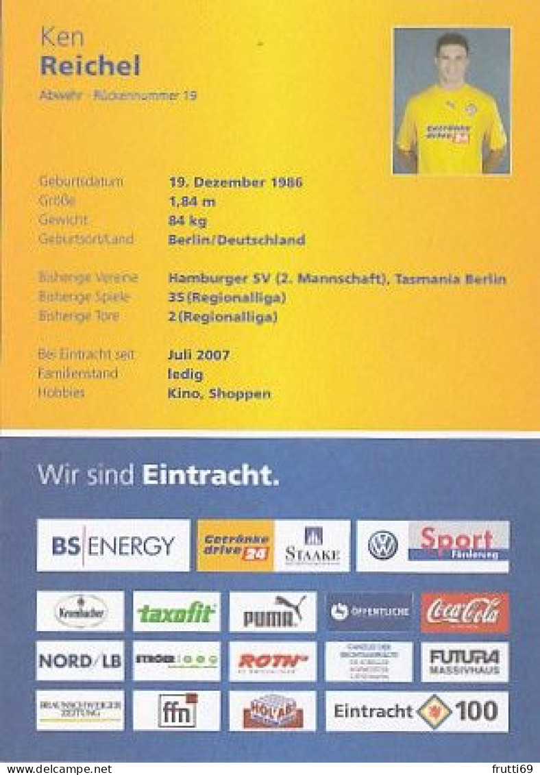 AK 192611  FOOTBALL / SOCCER / FUSSBALL - Eintracht Braunschweig 2007 / 2008 - Ken Reichel - Calcio