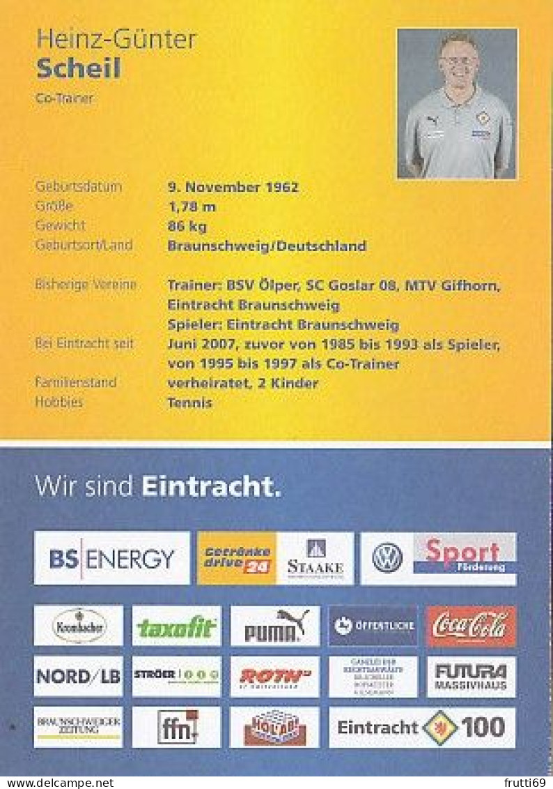 AK 192616  FOOTBALL / SOCCER / FUSSBALL - Eintracht Braunschweig 2007 / 2008 - Heinz-Günther Scheil - Calcio