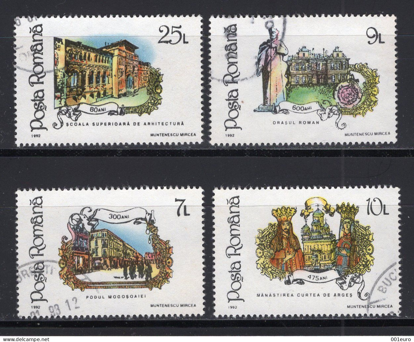 ROMANIA 1992 :  4 Stamps Set Really Used - Registered Shipping! - Used Stamps