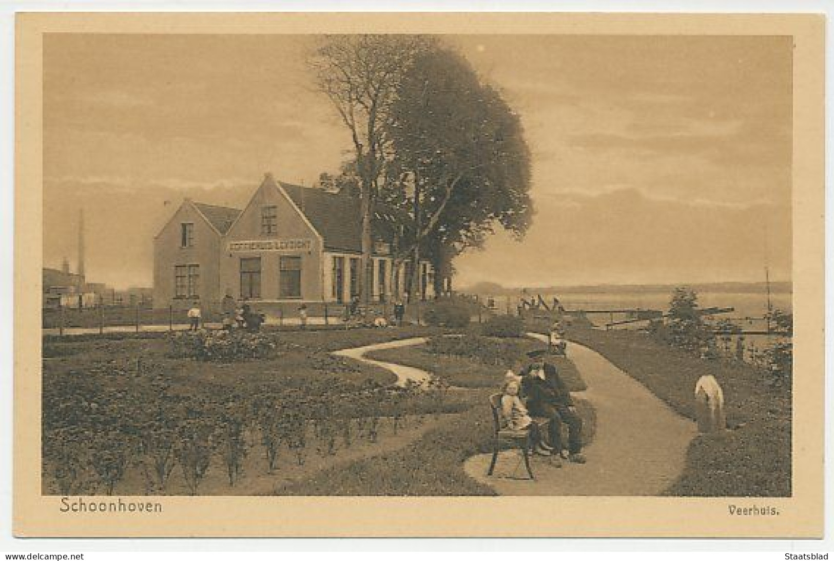 02- Prentbriefkaart Schoonhoven - Veerhuis - Schoonhoven