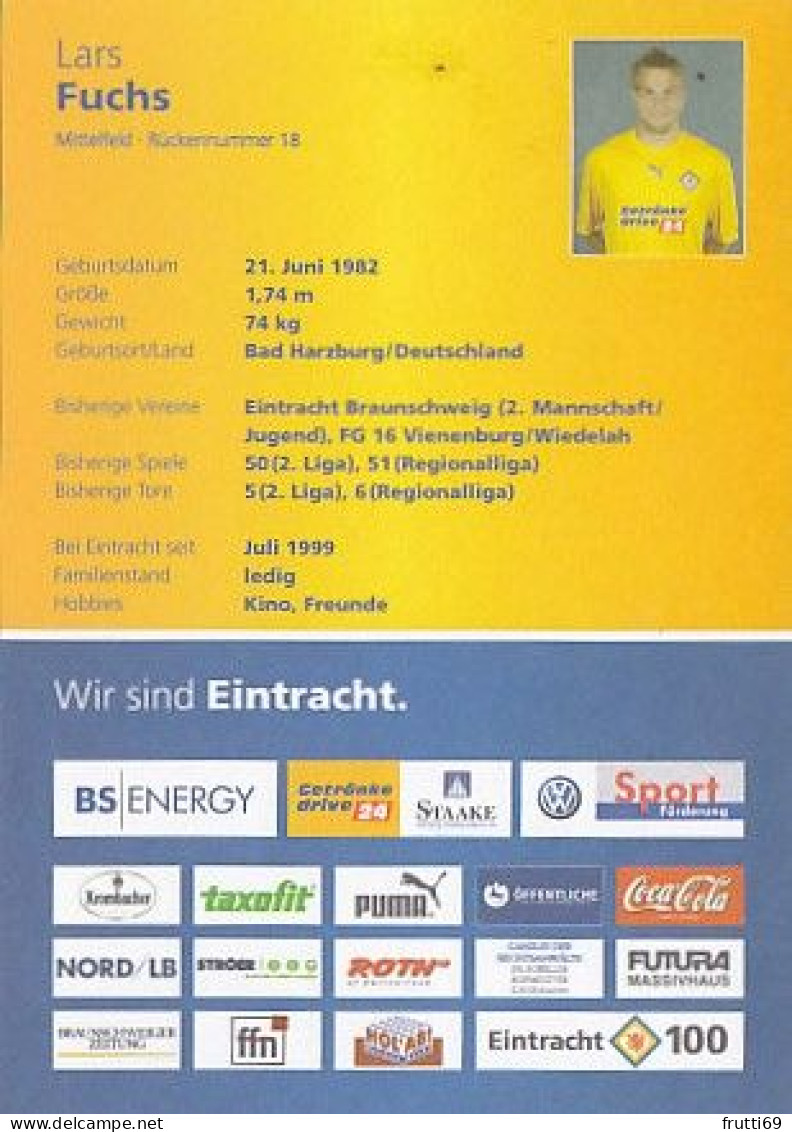 AK 192620  FOOTBALL / SOCCER / FUSSBALL - Eintracht Braunschweig 2007 / 2008 -  Lars Fuchs - Calcio