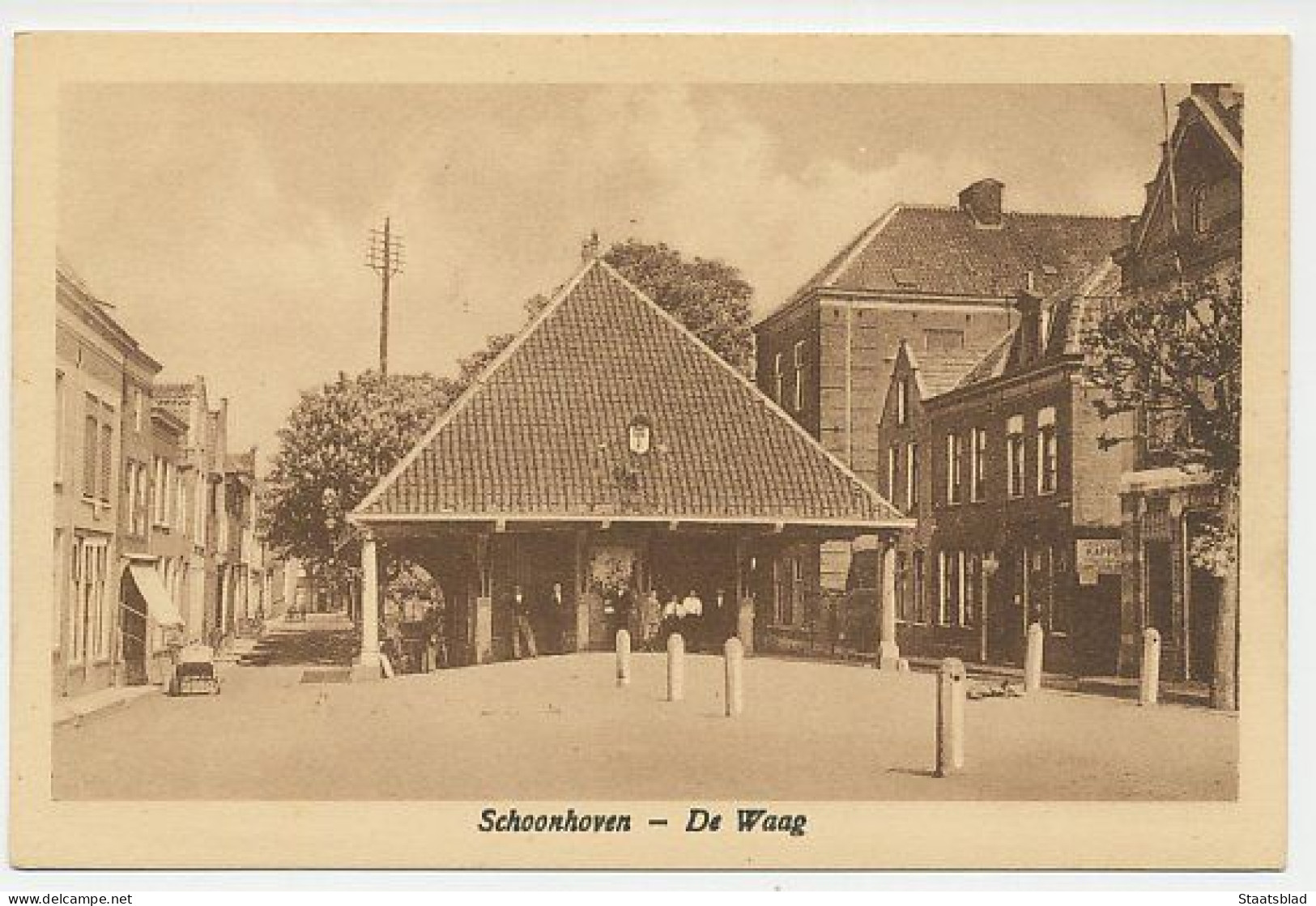 02- Prentbriefkaart Schoonhoven - De Waag - Schoonhoven