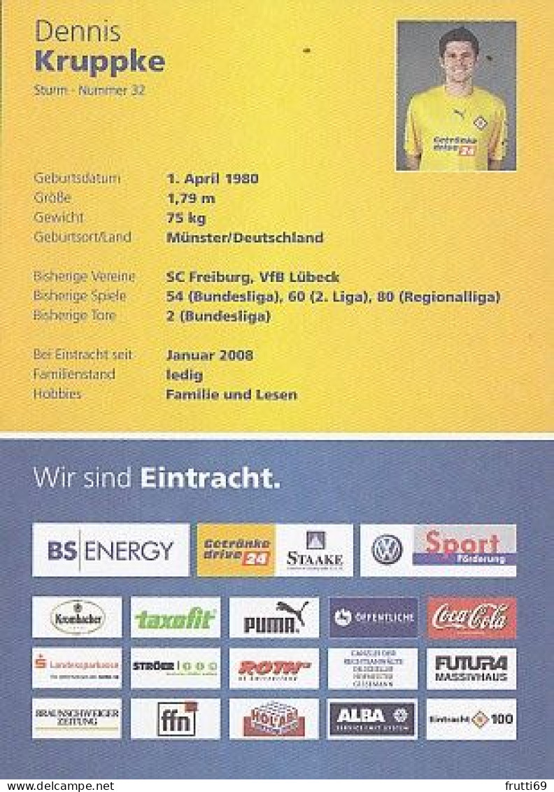 AK 192624 FOOTBALL / SOCCER / FUSSBALL - Eintracht Braunschweig 2007 / 2008 - Dennis Kruppke - Calcio