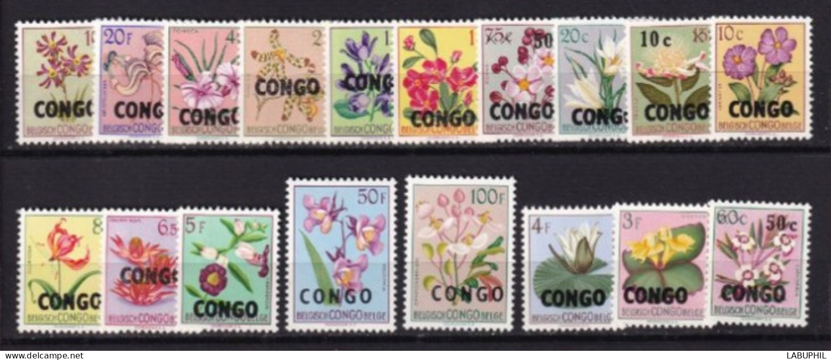 CONGO  MNH **  1960 Fleurs Surcharges - Unused Stamps