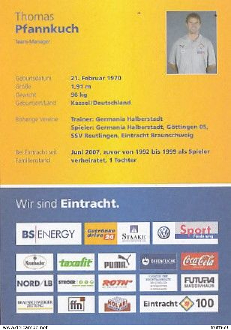 AK 192627 FOOTBALL / SOCCER / FUSSBALL - Eintracht Braunschweig 2007 / 2008 - Thomas Pfannkuch - Calcio