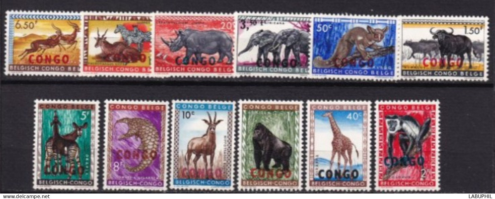 CONGO  MNH **  1960 Animaux - Unused Stamps