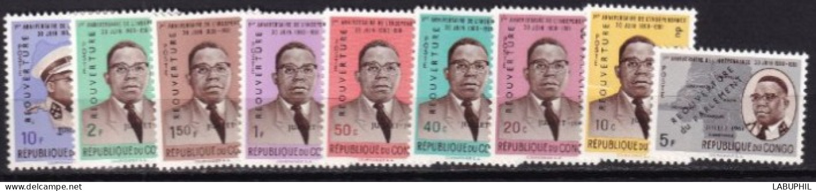 CONGO  MNH **  1961 Surcharges - Unused Stamps