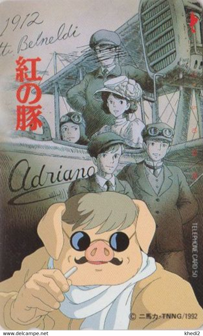 Télécarte JAPON / 110-121621 - MANGA MIYAZAKI - PORCO ROSSO - ANIME JAPAN Phonecard  / Cochon Pig - 19913 - BD