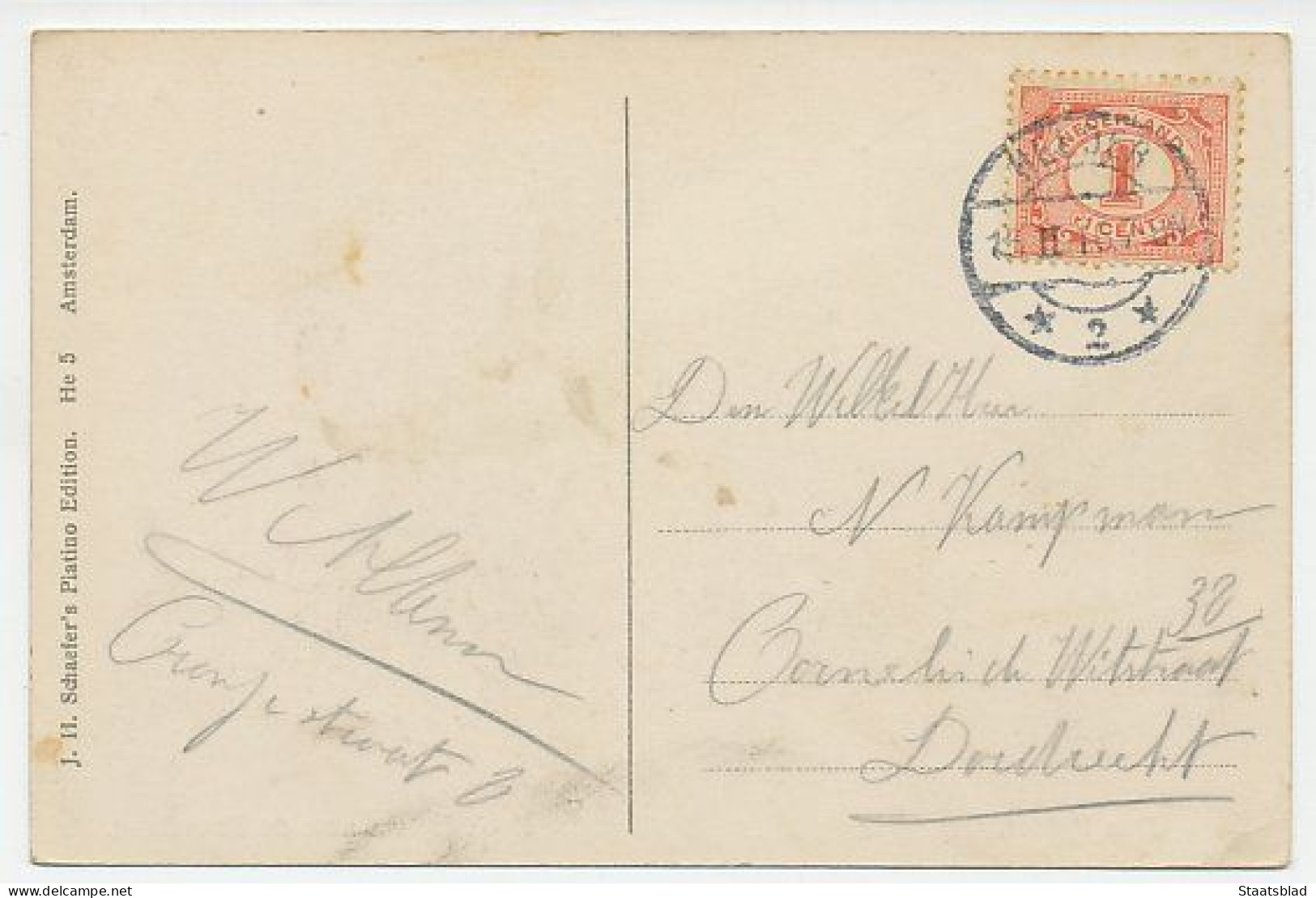 03- Prentbriefkaart Den Helder 1916 - Koningsplein Kanaalweg - Den Helder