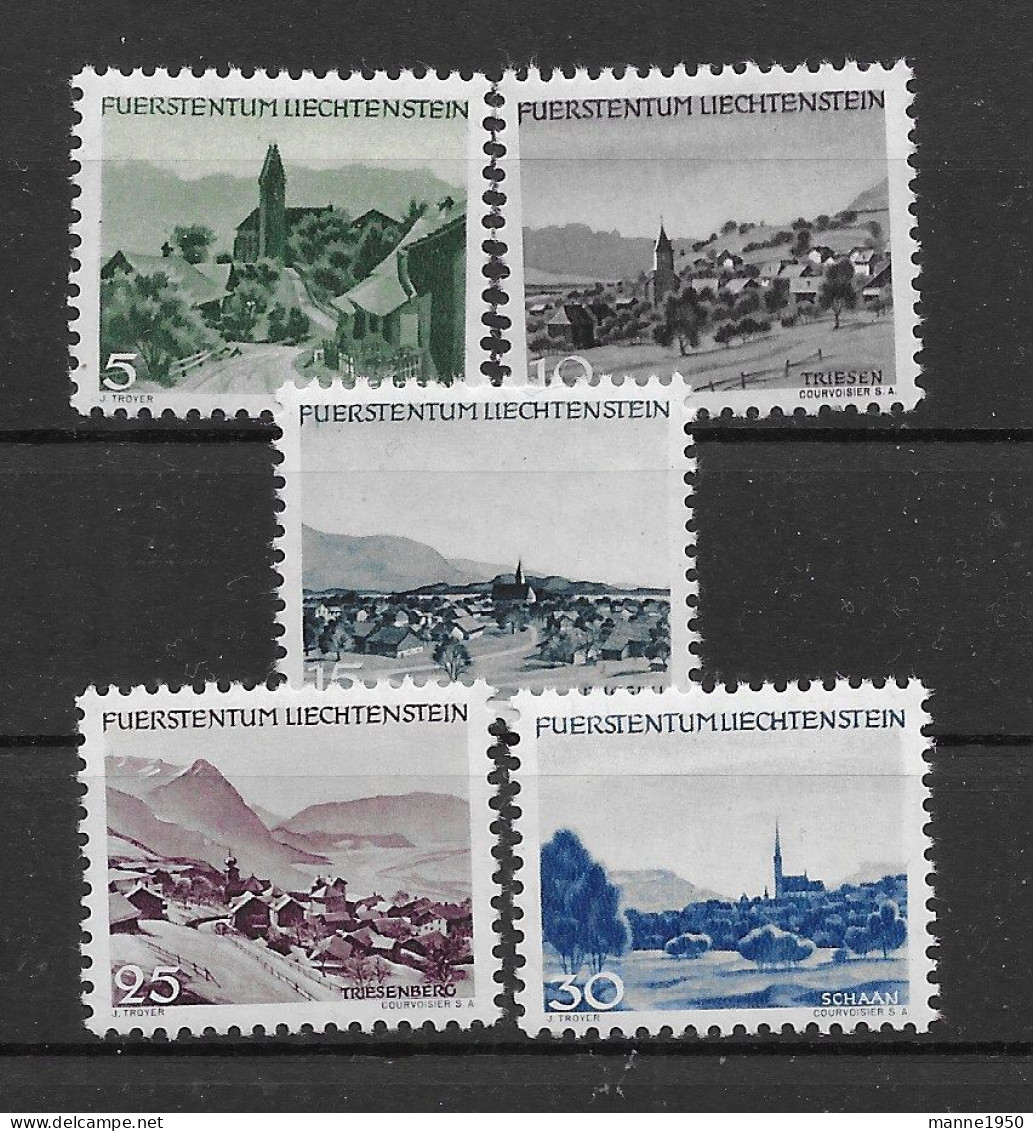 Liechtenstein 1944 Landschaften  Mi.Nr. 225/26/27/29/30 ** Postfrisch - Ungebraucht