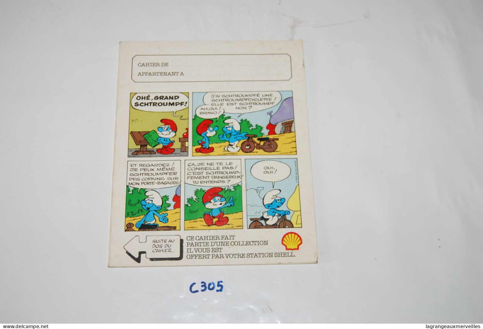 C305 Ancien Cahier D'école - SHELL - Schtroumpfs - Learning Cards