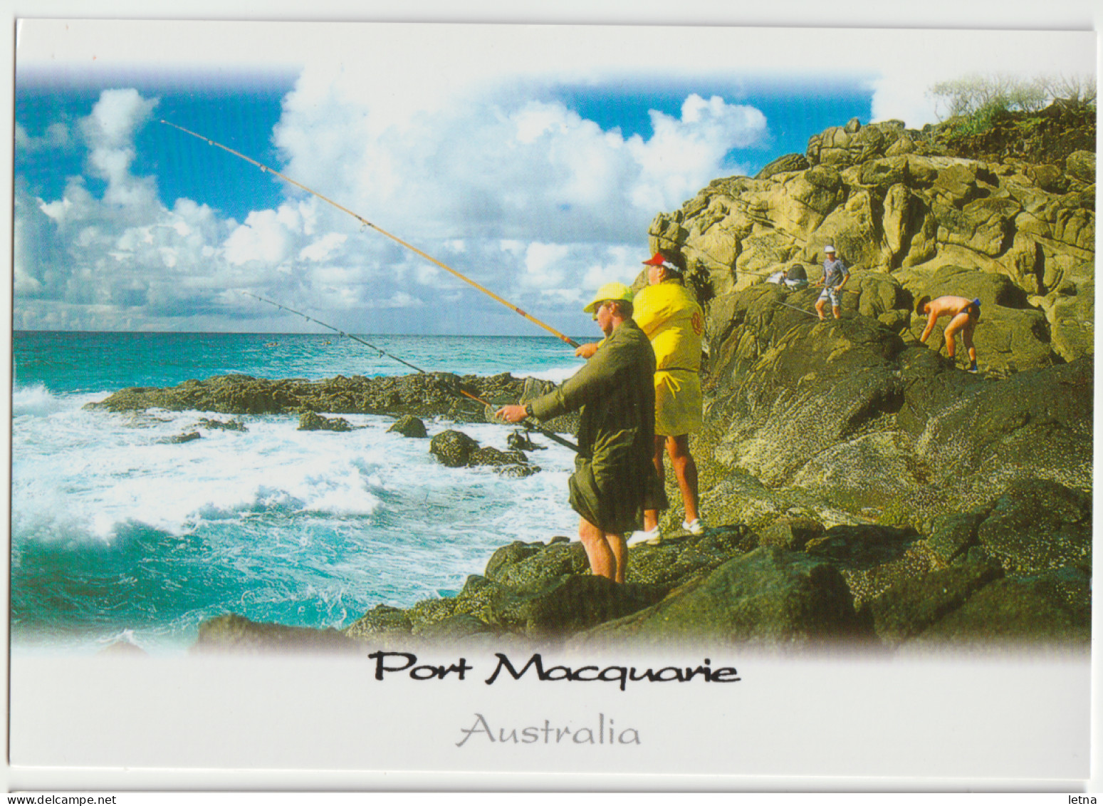 Australia NEW SOUTH WALES Rock Fishing PORT MACQUARIE Overprint Murray Views G536 Postcard C2000s - Port Macquarie