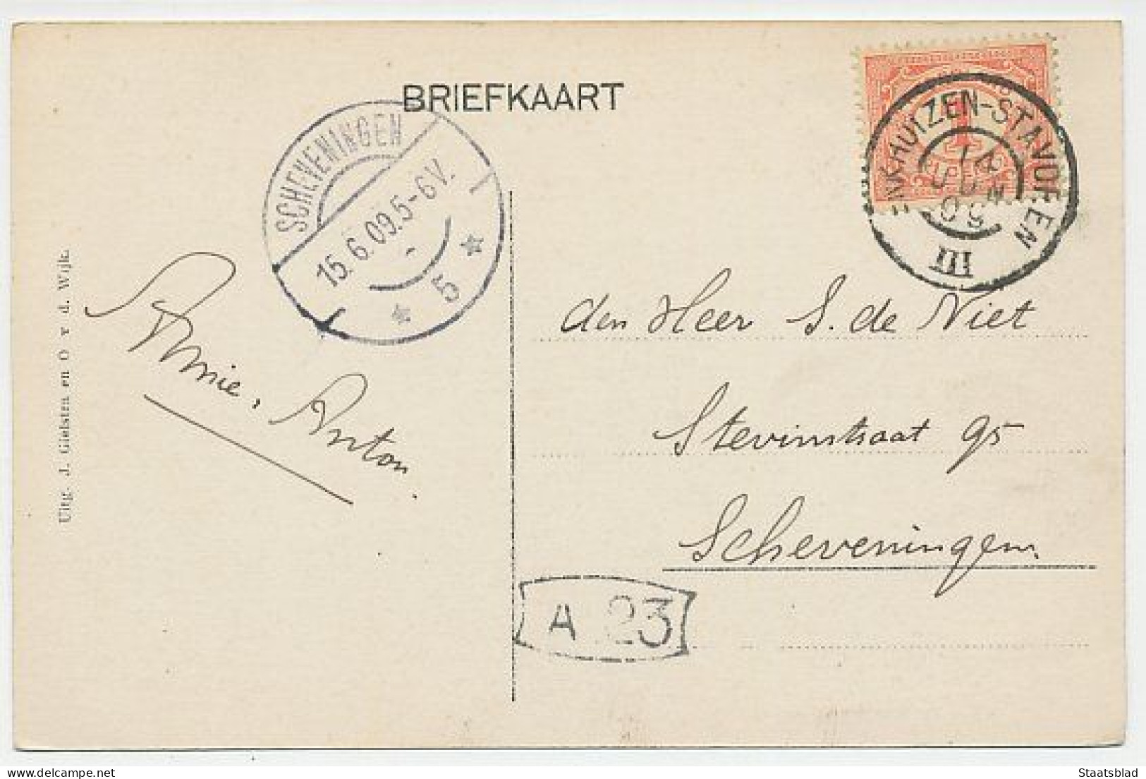 04- Prentbriefkaart Stavoren 1909 - Landgezicht - Stavoren
