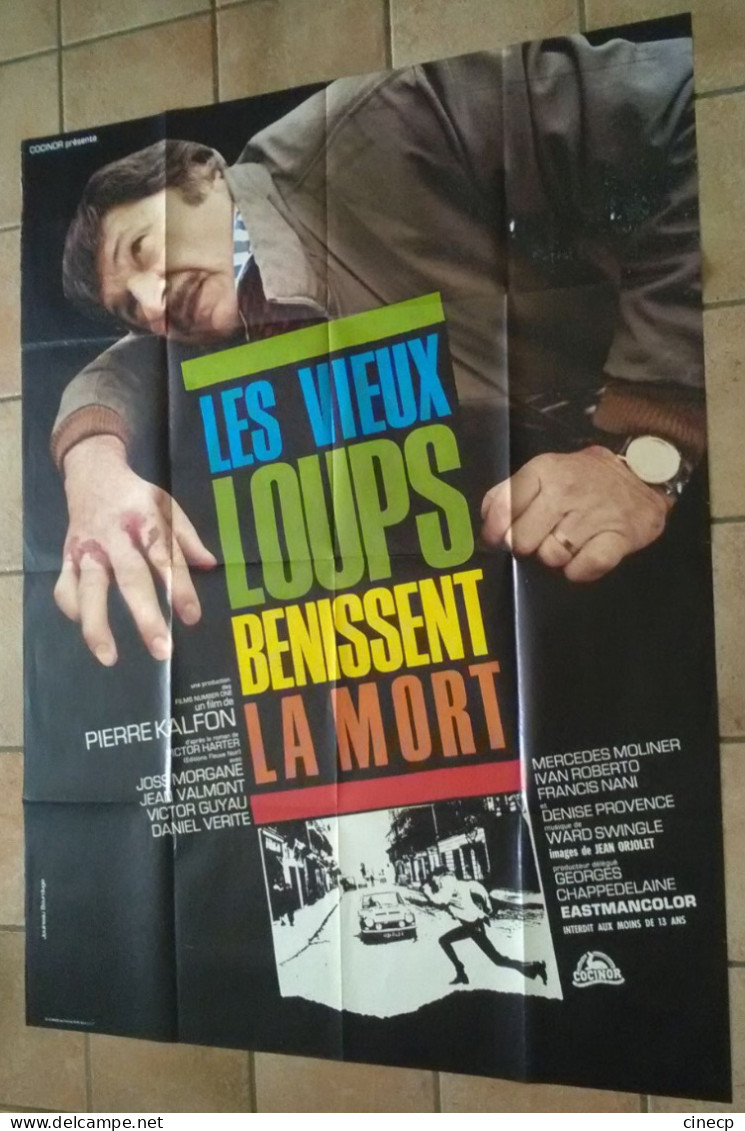 AFFICHE CINEMA ORIGINALE FILM LES VIEUX LOUPS BENISSENT LA MORT KALFON Victor GUYAU 1971 TBE J. BOURDUGE - Affiches & Posters