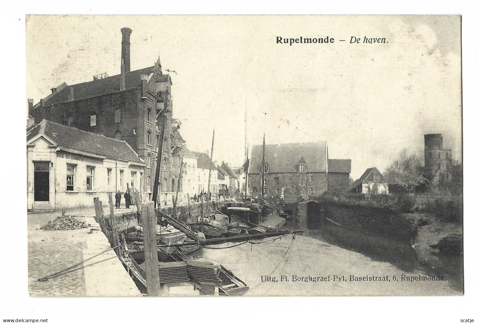 Rupelmonde.   -   De Haven  -   Prachtige Kaart!   -   1922   Naar   Niel - Kruibeke