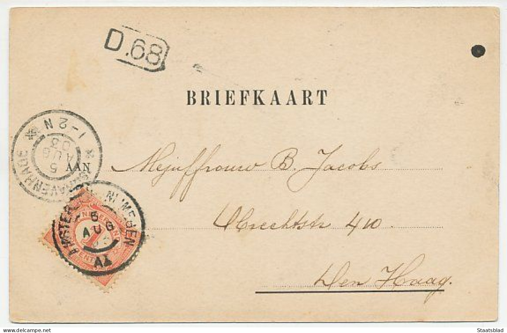 04- Prentbriefkaart Bussum 1903 - De Brink - Bussum