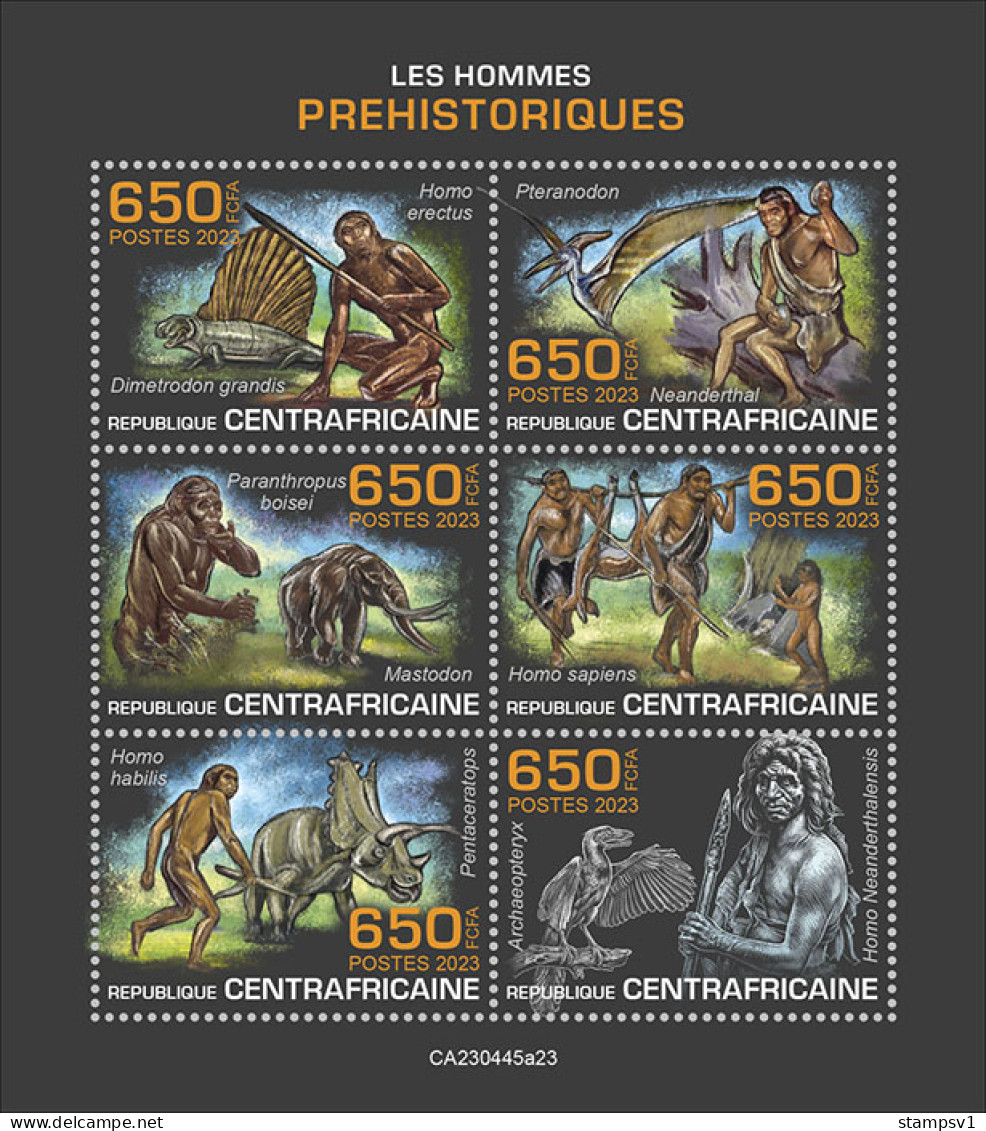 Central Africa  2023 Prehistoric People. (445a23) OFFICIAL ISSUE - Prehistory