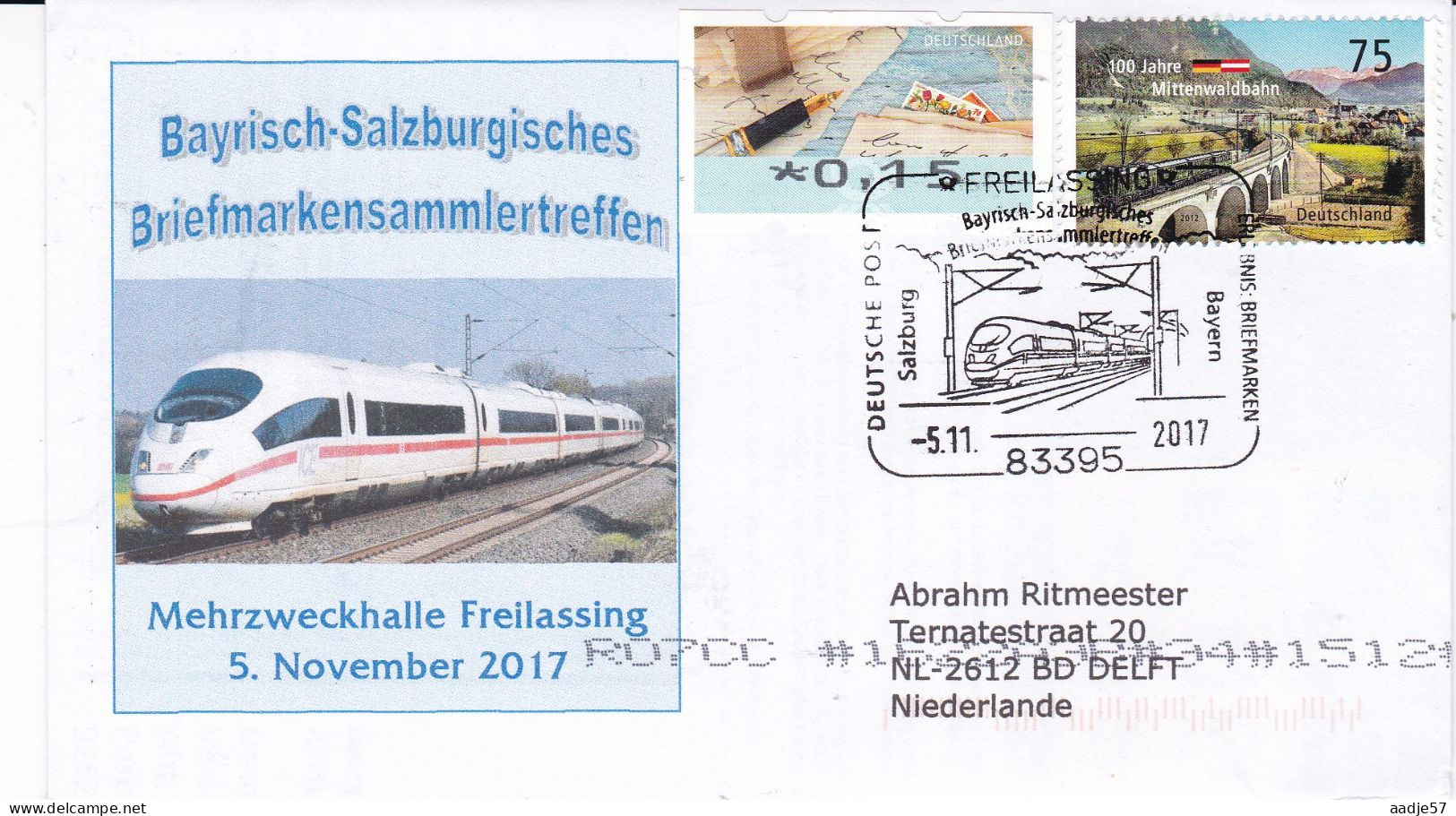 Germany Deutschland Bayrisch-Salzburgisches Briefmarkensammlertreffen ICE 05-11-2017 - Tram