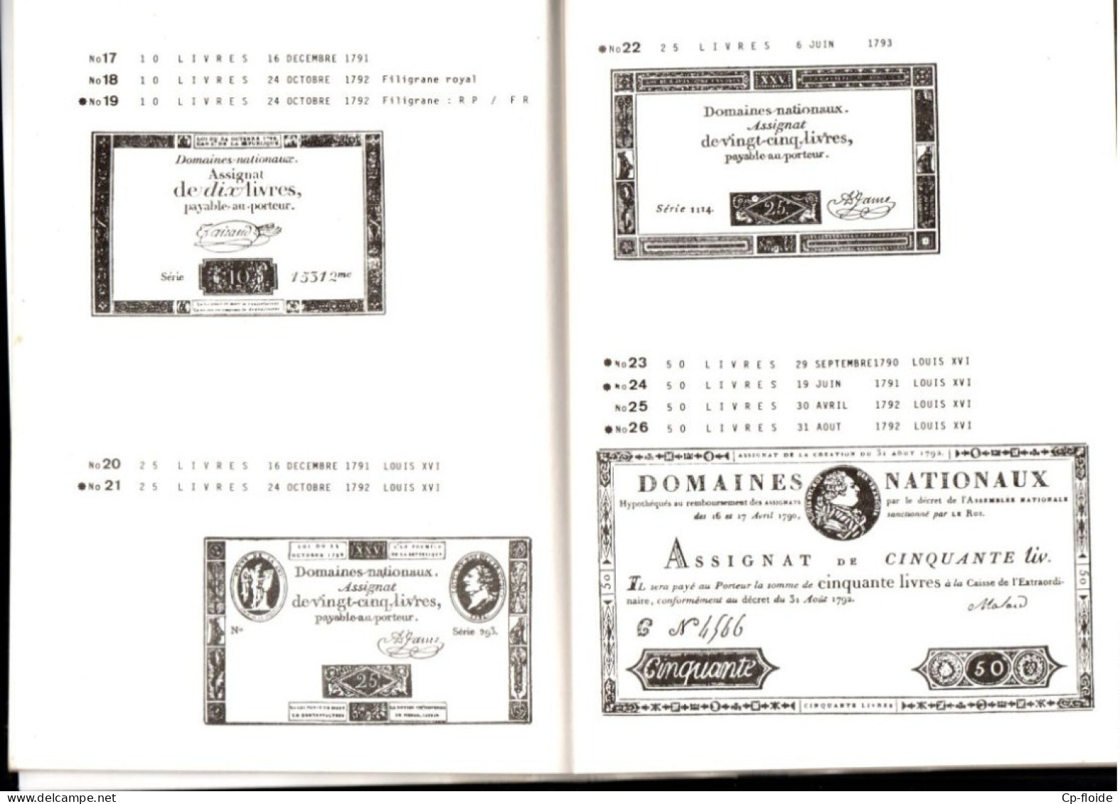 LIVRE . " ASSIGNATS FRANÇAIS " . P. BOURG / A. HANOT - Réf. N°264L - - Livres & Logiciels