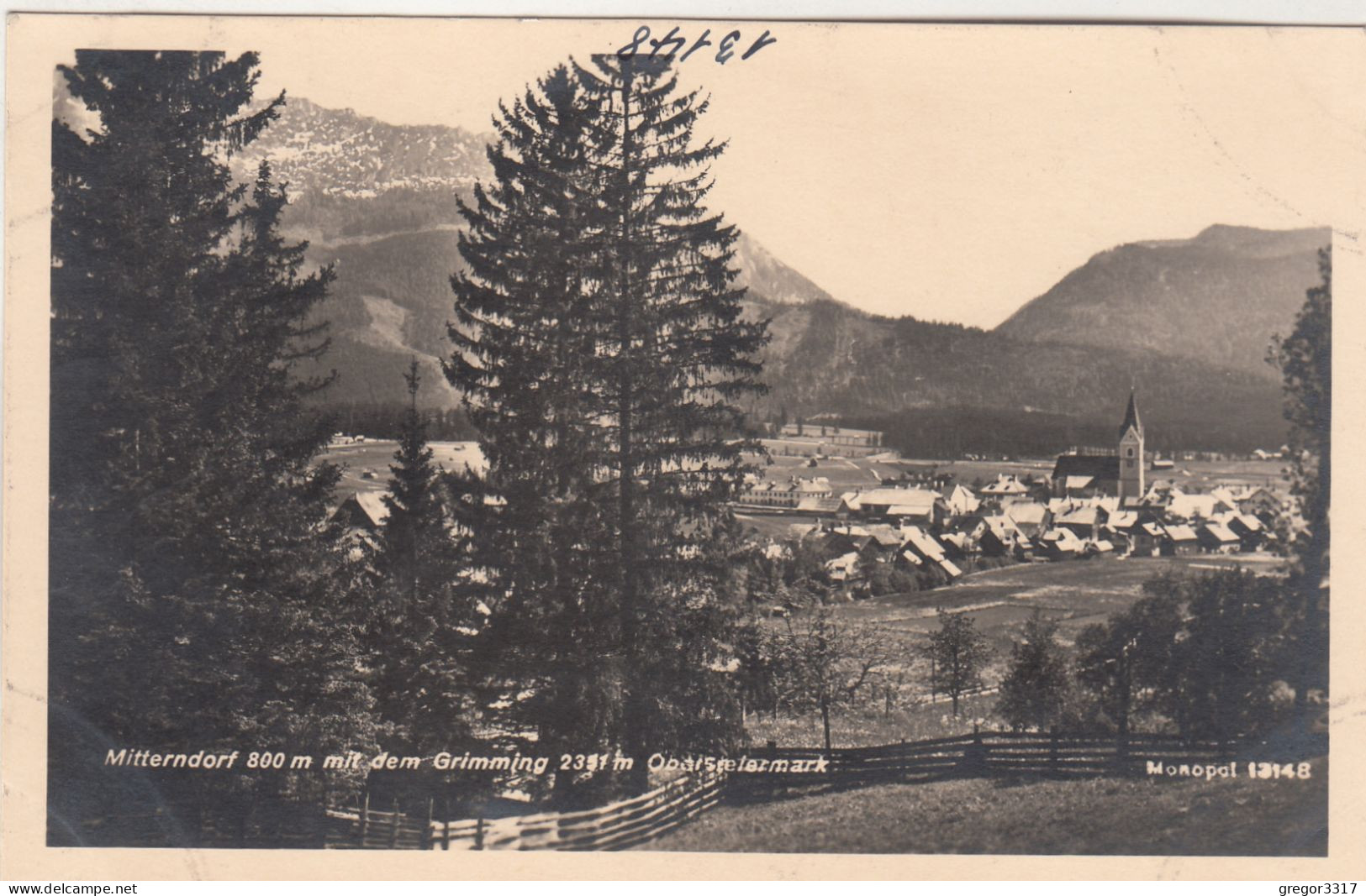 E1903) MITTERNDORF Mit Dem Grimming - Obersteiermark - Tolle Alte FOTO AK - Blick Auf Kirche - Bad Mitterndorf