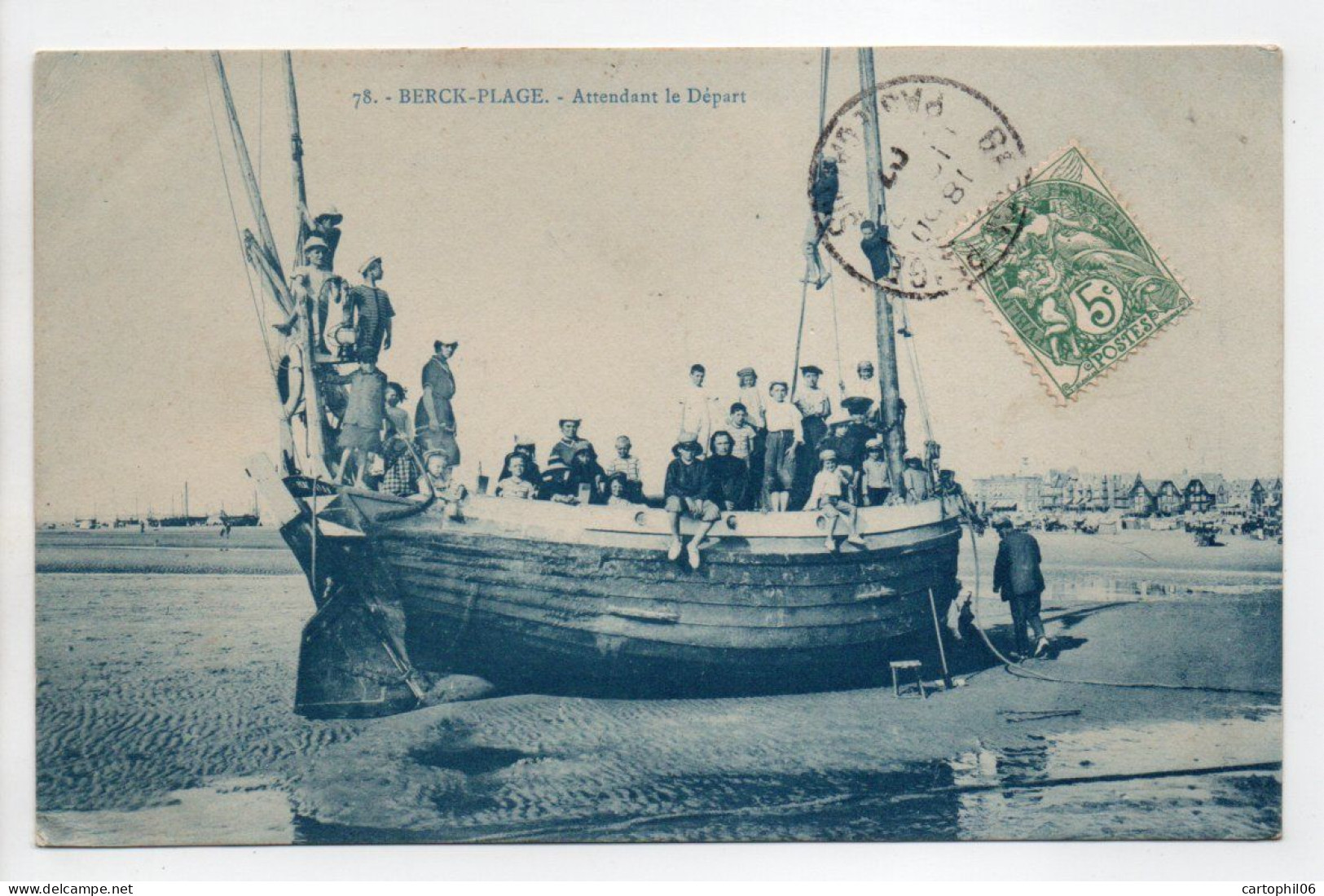 - CPA BERCK-PLAGE (62) - Attendant Le Départ 1907 (belle Animation) - - Berck