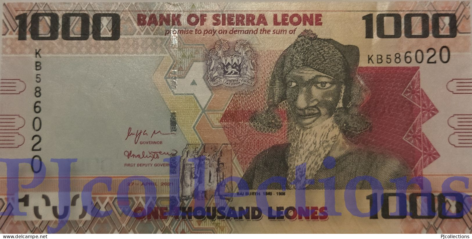 SIERRA LEONE 1000 LEONES 2021 PICK 30f AUNC - Sierra Leona