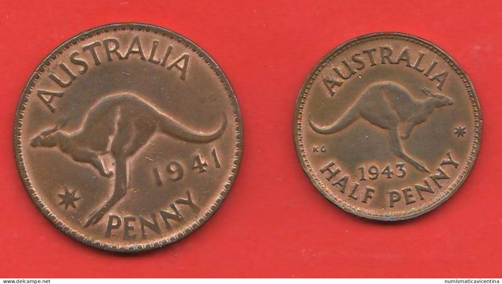 Australia 1 + 1/2 Penny King Georgius VI° Bronze Coin War Coins - Penny