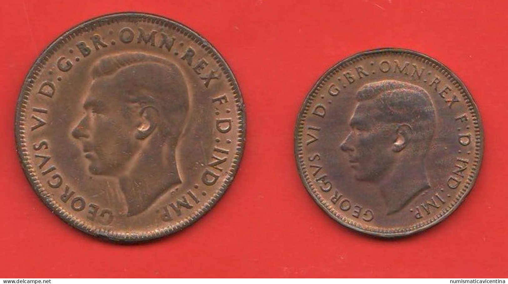 Australia 1 + 1/2 Penny King Georgius VI° Bronze Coin War Coins - Penny