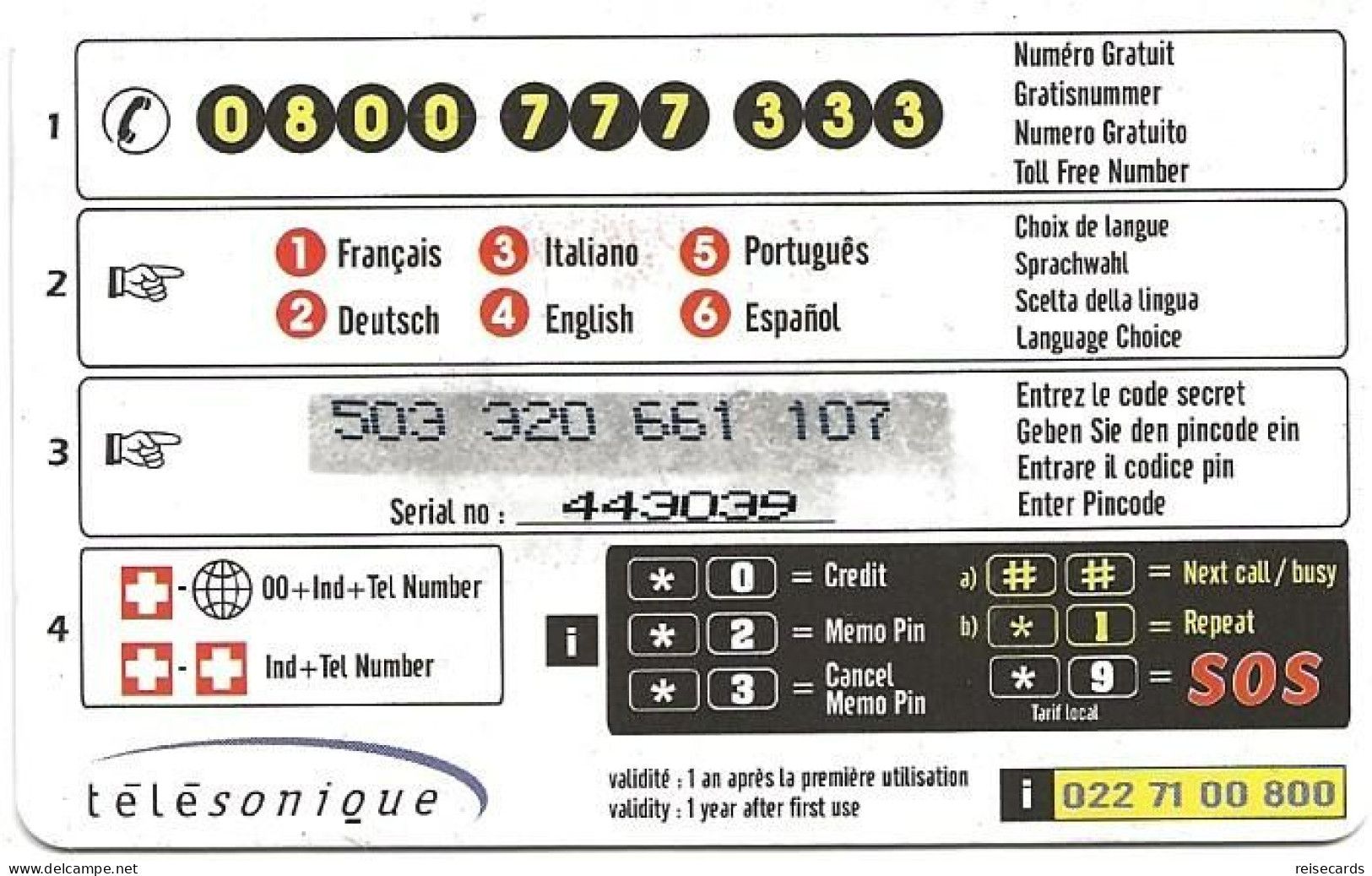 Switzerland: Prepaid - Télésonique, Allo Brasil. Rio De Janeiro - Switzerland