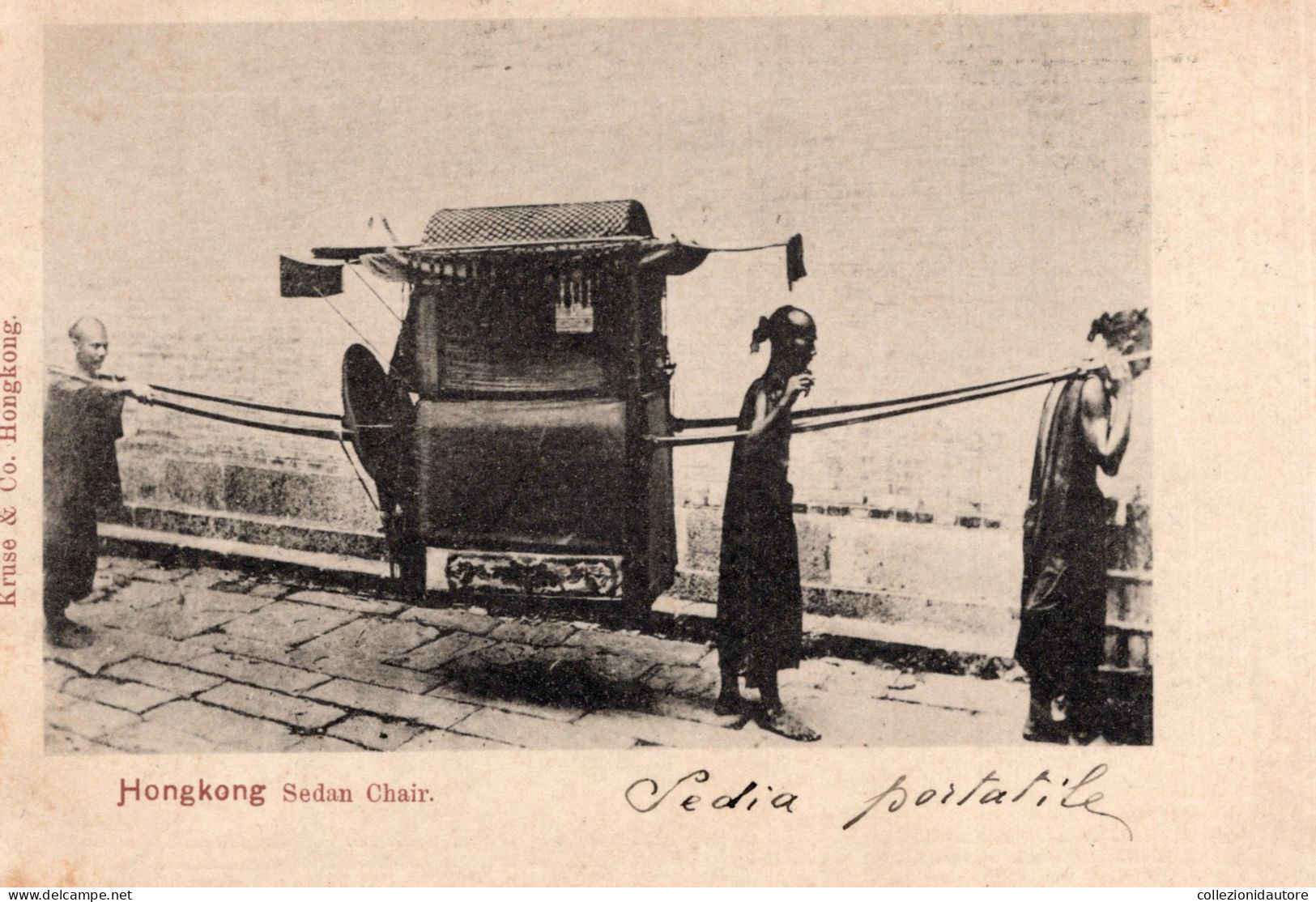 CINA - CHINE - HONGKONG - SEDAN CHAIR - SEDIA PORTATILE - CARTOLINA FP NON SPEDITA - Chine (Hong Kong)