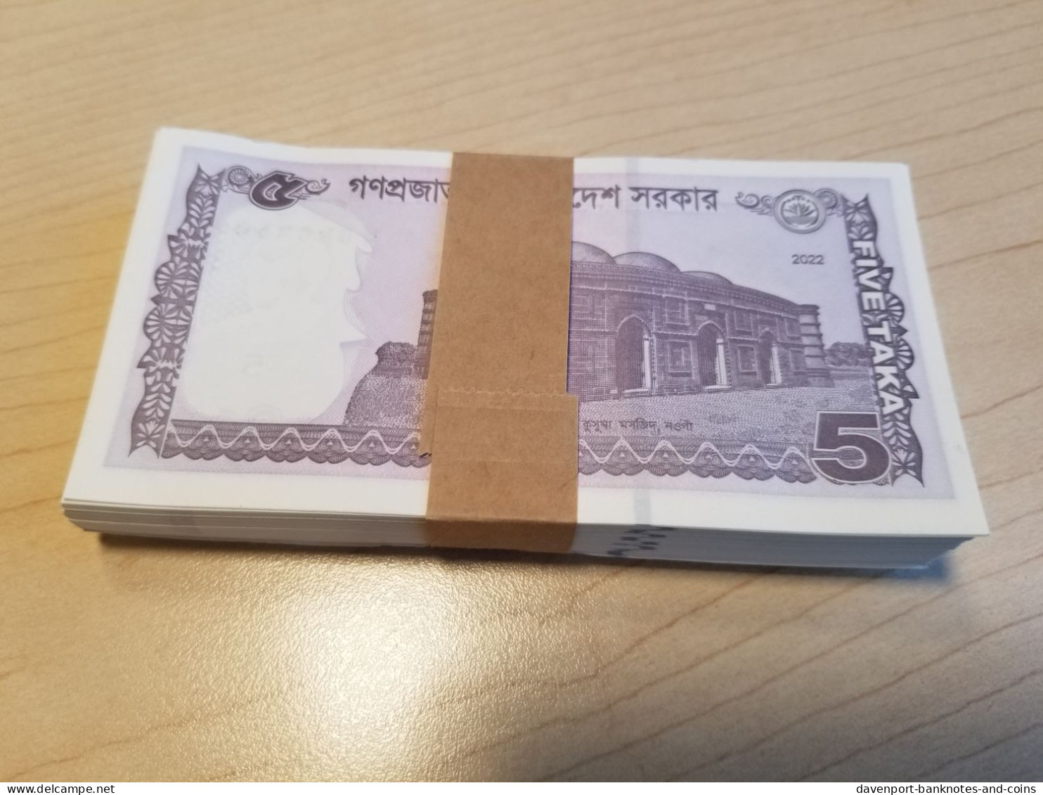 Bangladesh 100x 5 Taka 2022 UNC FULL BUNDLE - Bangladesh