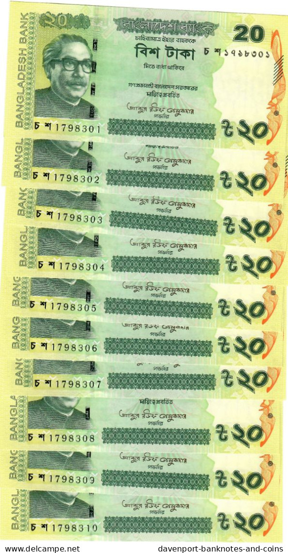 Bangladesh 10x 20 Taka 2022 UNC - Bangladesch