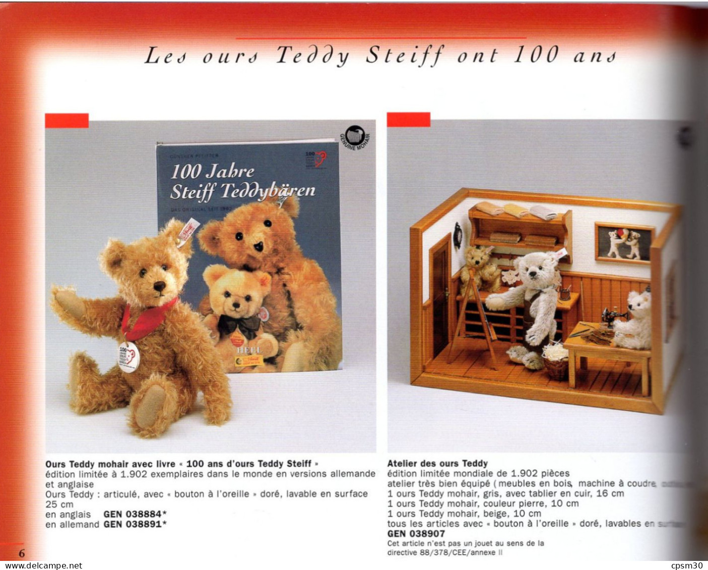 Livre, La Vaste Collection STEIFF 2002, 106 Pages 2002 (ours Et Peluches) - Steiff