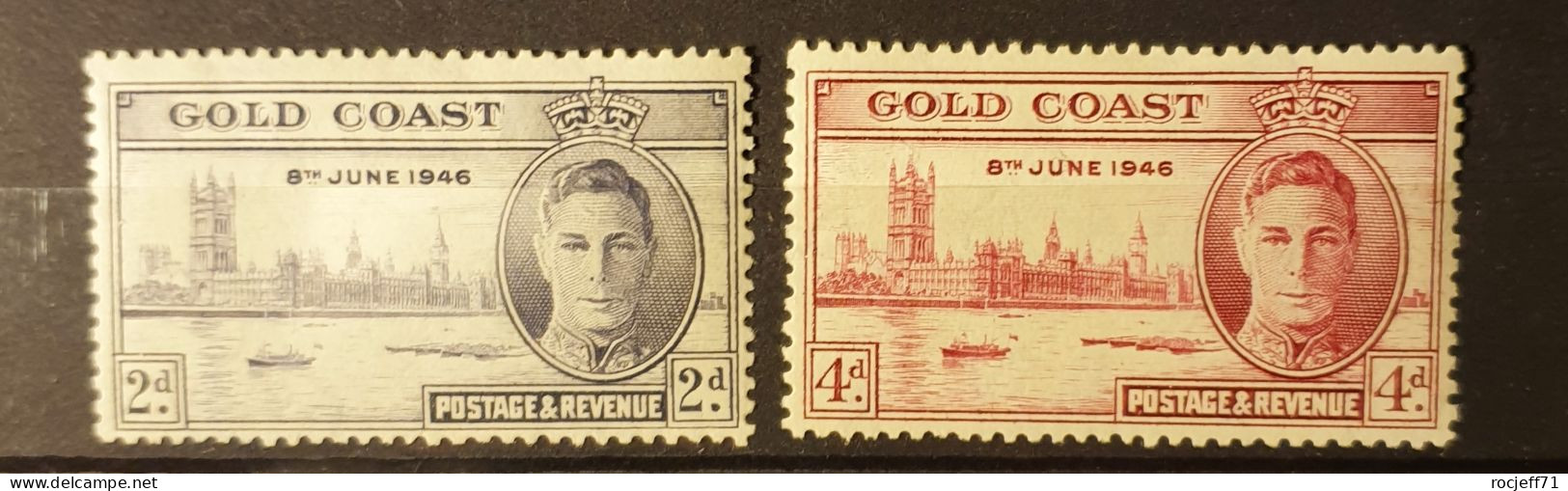 01 - 24 // Gold Coast - Côte D'Or -  1946 - N° 127 Et 128 * - MH  - Old Stamps - Gold Coast (...-1957)