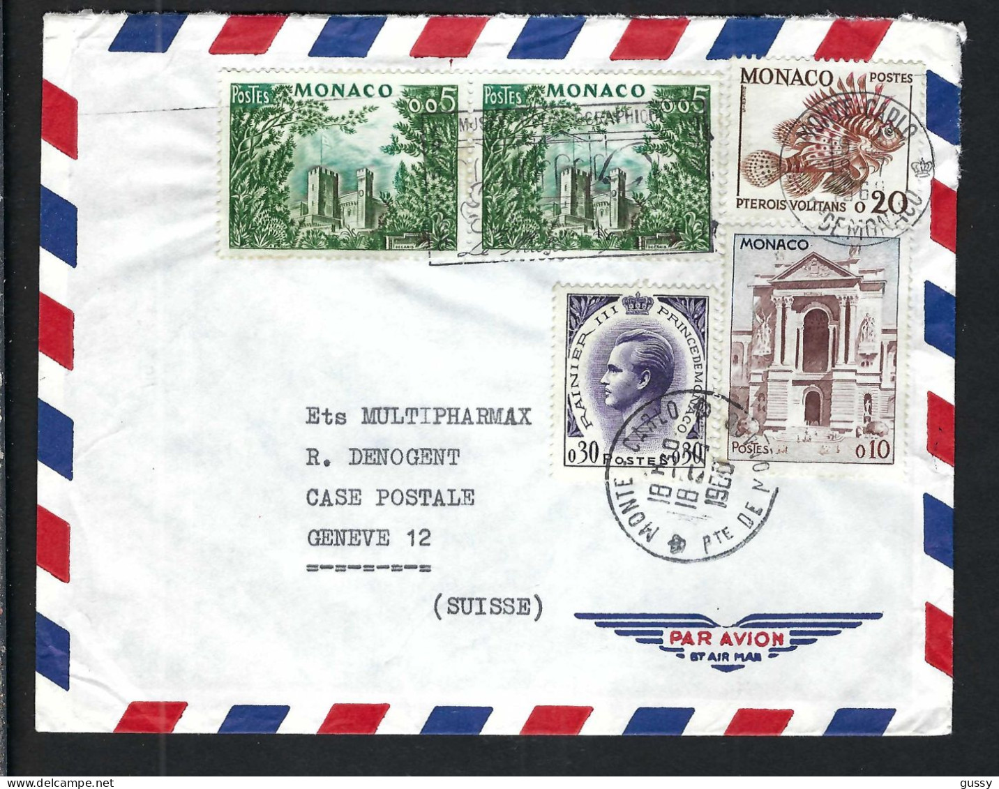 MONACO 1960: LSC De Monte Carlo Pour Genève (Suisse) - Storia Postale